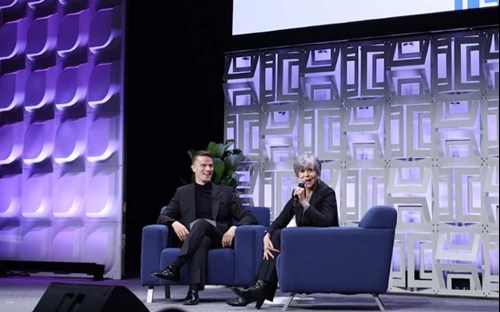 Jane Fonda and Louis Virtel at Greenbuild International Conference + Expo 2022